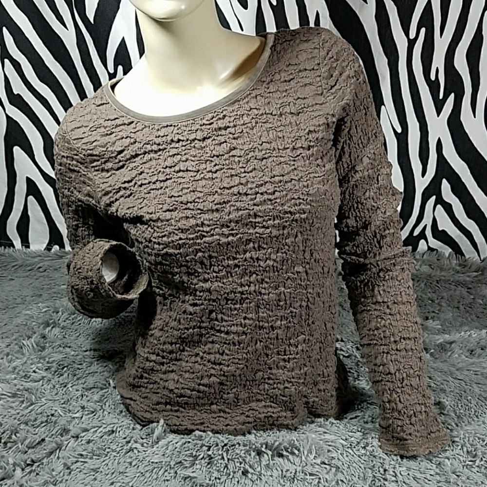 J. Jill brown crinkle long sleece top size XS
